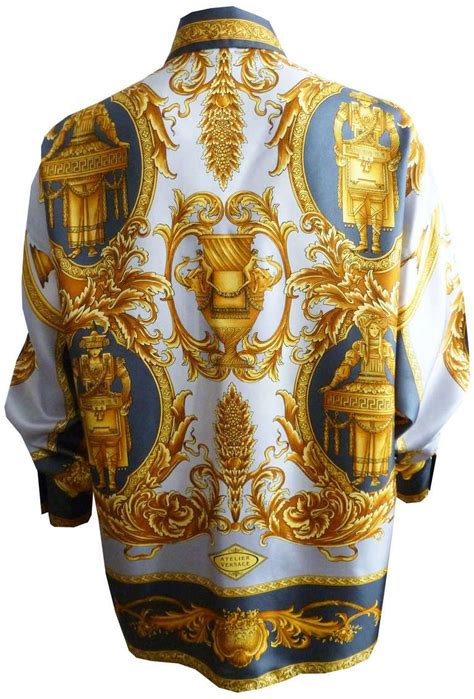 womens silk versace top|Versace silk shirt vintage.